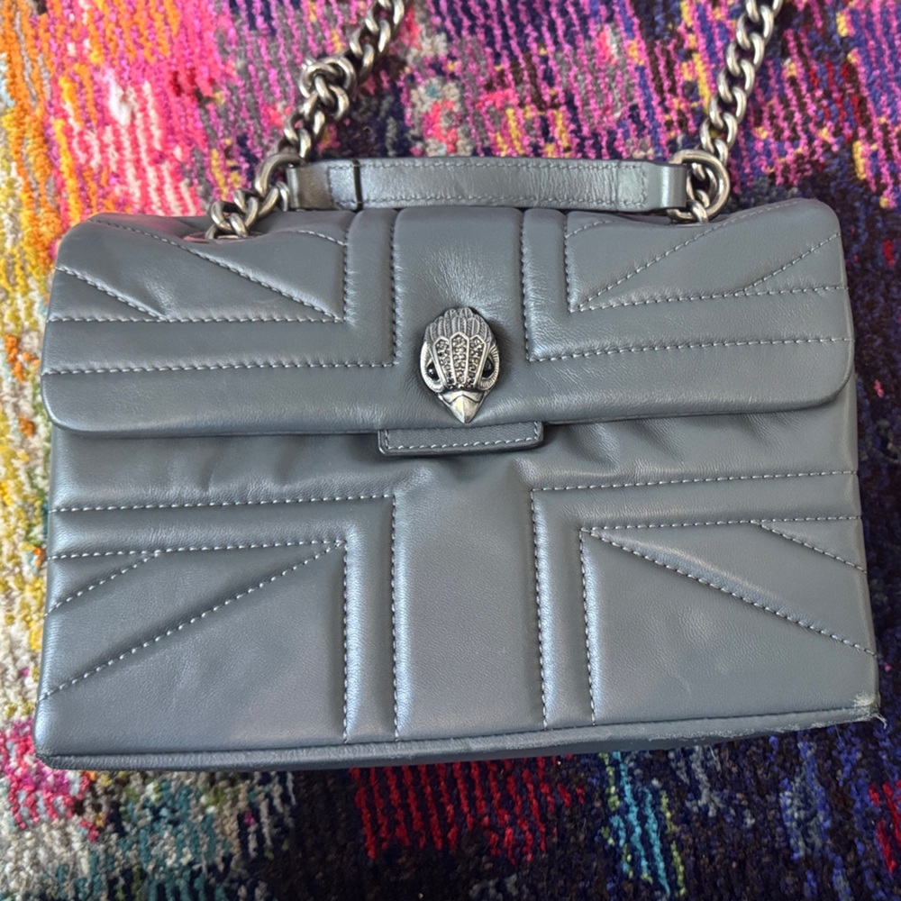 Kurt Geiger - The Kensington Dark Gray Quilted Shoulder Bag - Picture 4 of 10